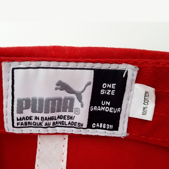 Puma❤Red Cotton Cap/Hat W/ Curved Brim Adjustable Size - Picture 9 of 10